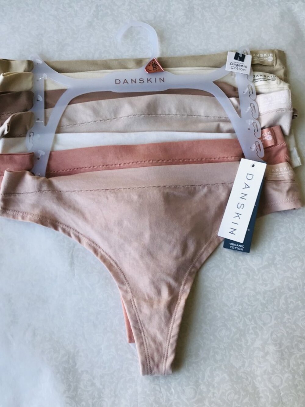 Danskin Intimates Organic Cotton Thong Panties , 7 set, Size : L